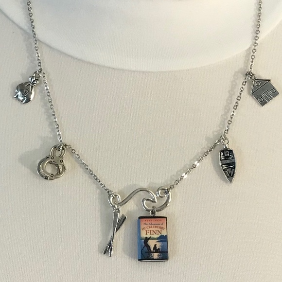 Adventures of Huckleberry Finn by Mark Twain Handmade Literature Book Necklace - Picture 2 of 15